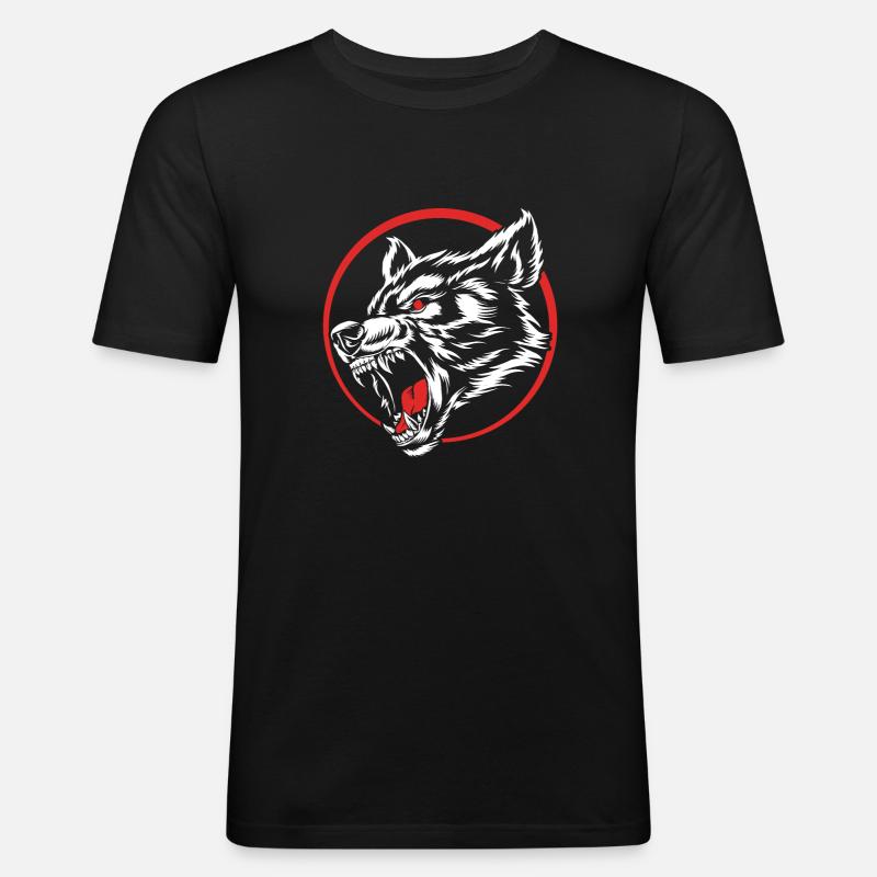 Werwolf - Männer Slim Fit T-Shirt - Schwarz