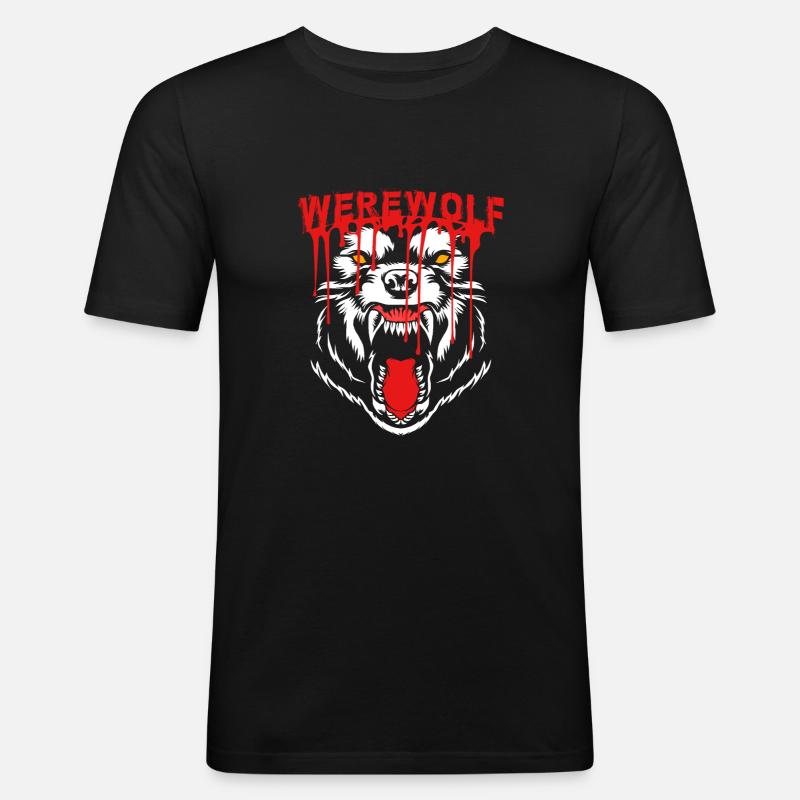 Werwolf - Männer Slim Fit T-Shirt - Schwarz