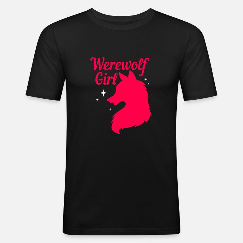 Werwolf - Männer Slim Fit T-Shirt - Schwarz