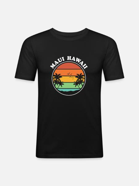 Maui Hawaii Hawaiian - Men's Slim Fit T-Shirt - black
