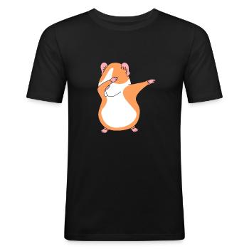 Meerschweinchen - Männer Slim Fit T-Shirt - Schwarz - Vorne - Nik (191cm)