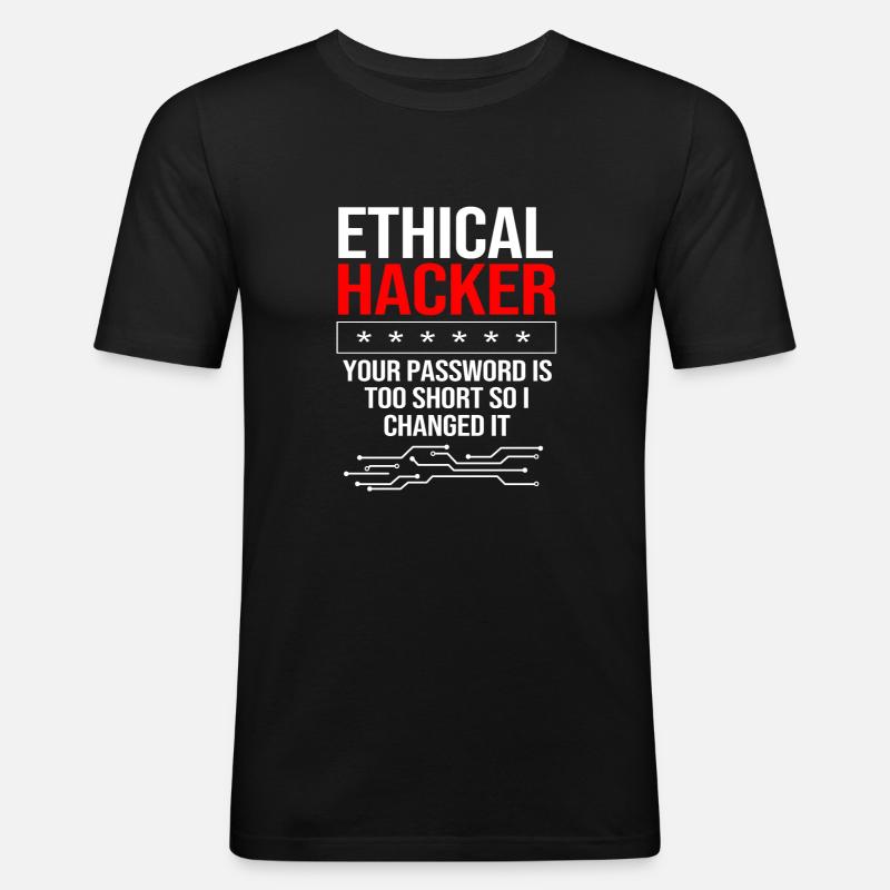 Cyber programmeur cybersécurité Hacker - T-shirt près du corps Homme - noir