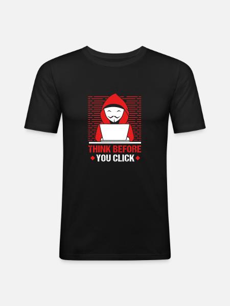 Cybersecurity Cyber Programmer Hacker - Men's Slim Fit T-Shirt - black