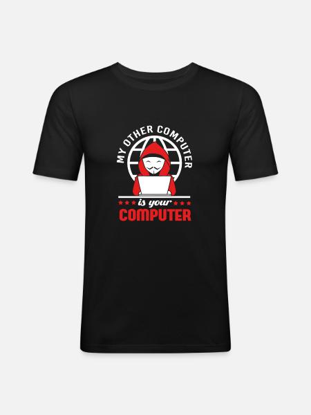 Cybersecurity Cyber Programmer Hacker - Men's Slim Fit T-Shirt - black