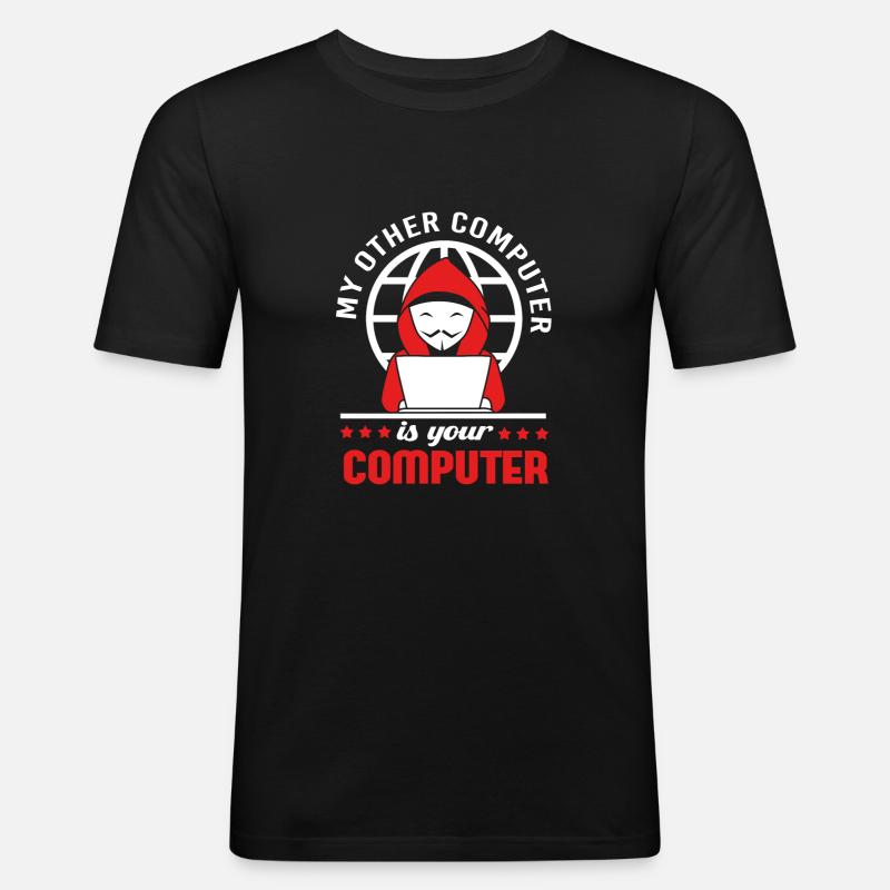 Cyber programmeur cybersécurité Hacker - T-shirt près du corps Homme - noir