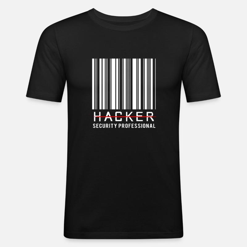 Cyber programmeur cybersécurité Hacker - T-shirt près du corps Homme - noir