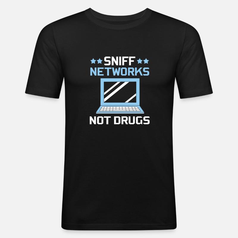 Cyber programmeur cybersécurité Hacker - T-shirt près du corps Homme - noir