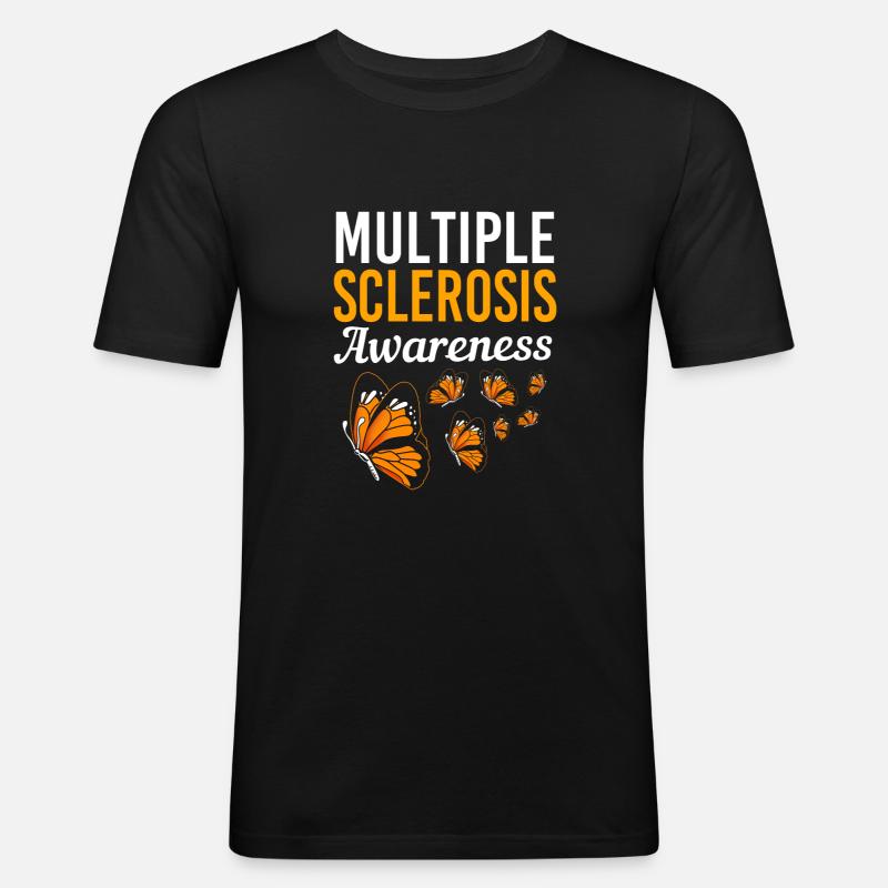 Multiple Sklerose MS - Männer Slim Fit T-Shirt - Schwarz