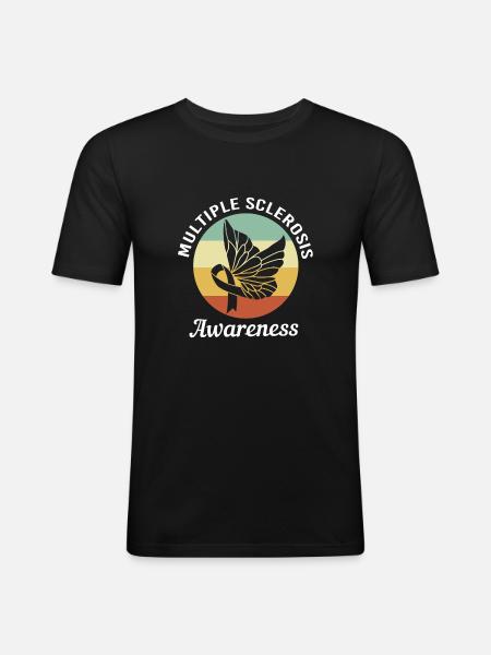 Multiple Sclerosis MS - Men's Slim Fit T-Shirt - black