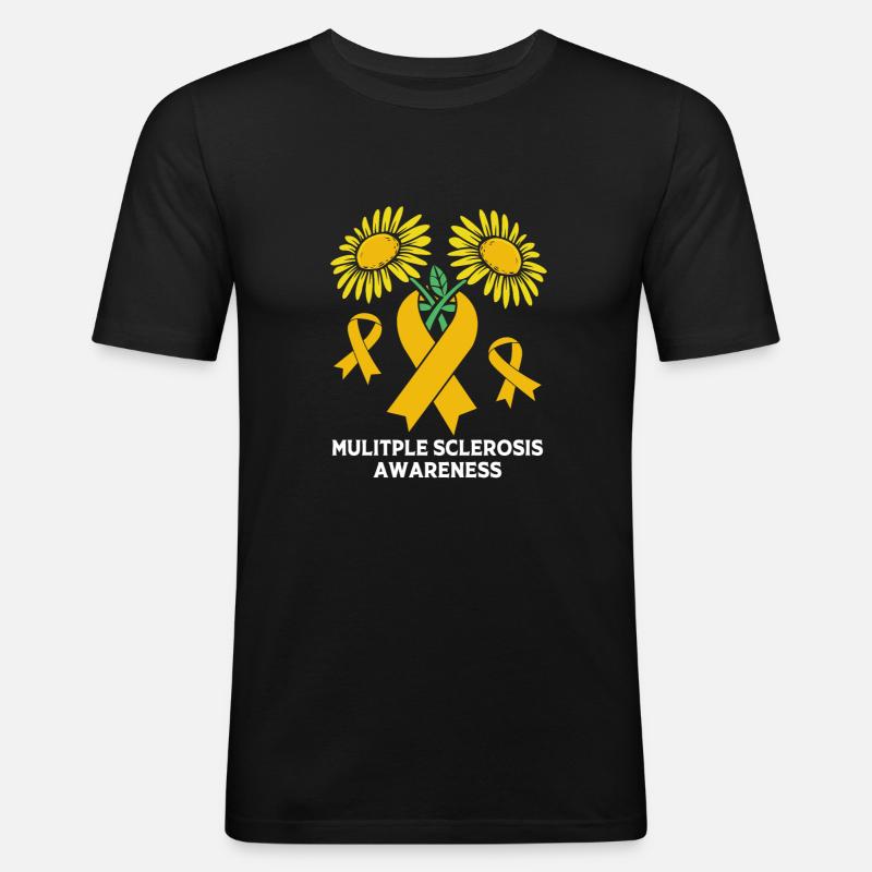 Multiple Sklerose MS - Männer Slim Fit T-Shirt - Schwarz