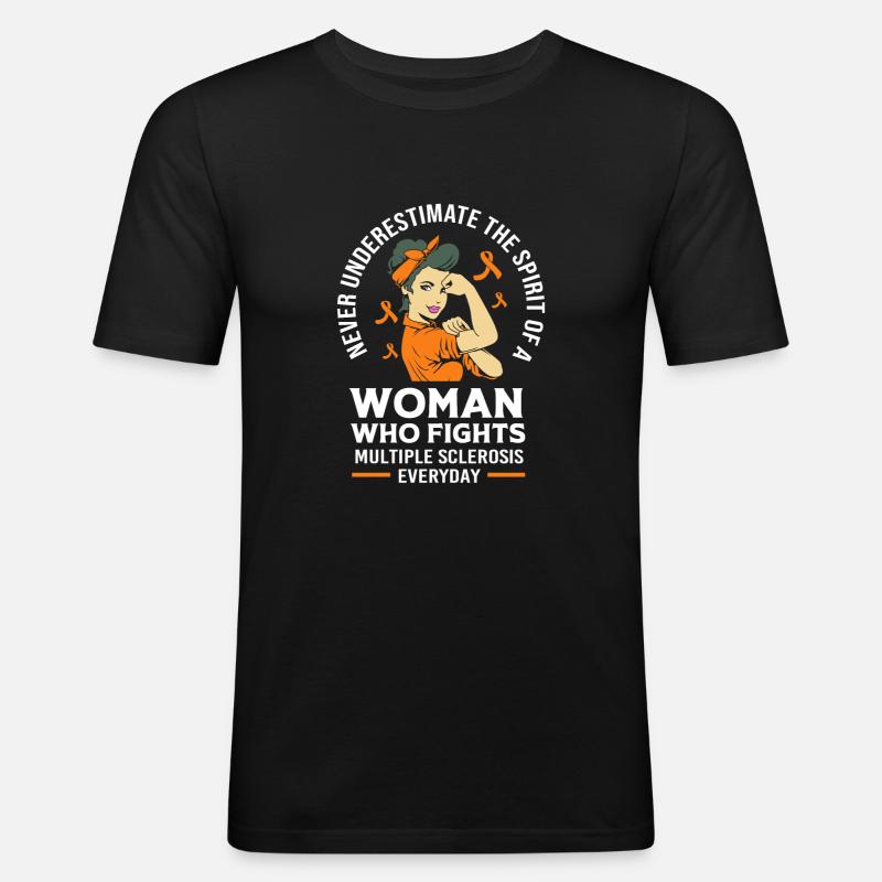 Multiple Sklerose MS - Männer Slim Fit T-Shirt - Schwarz