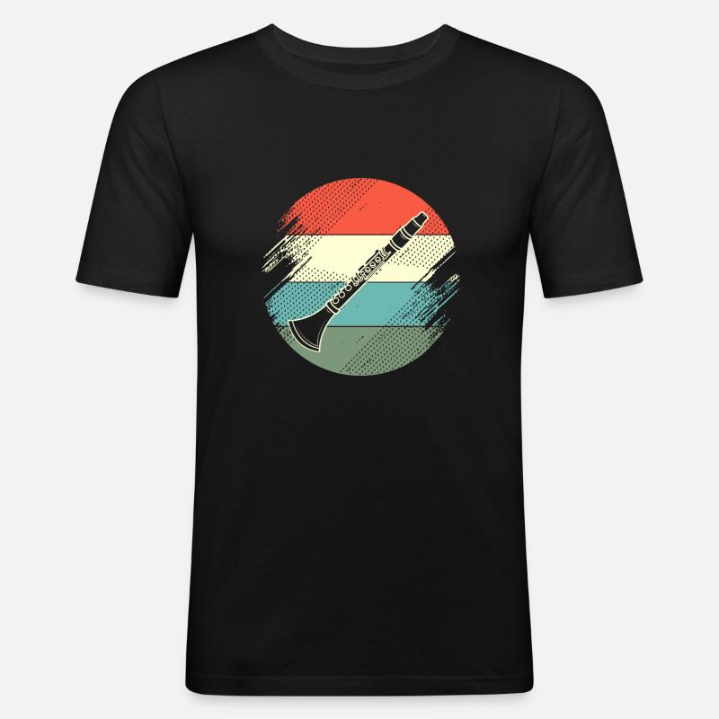 Klarinette - Männer Slim Fit T-Shirt - Schwarz