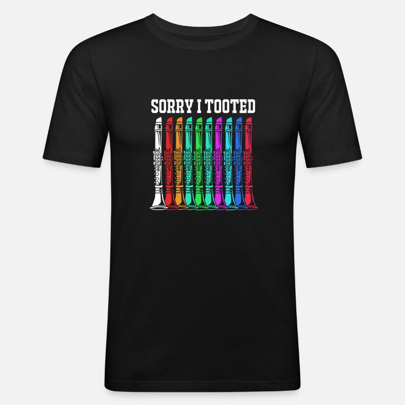 Klarinette - Männer Slim Fit T-Shirt - Schwarz