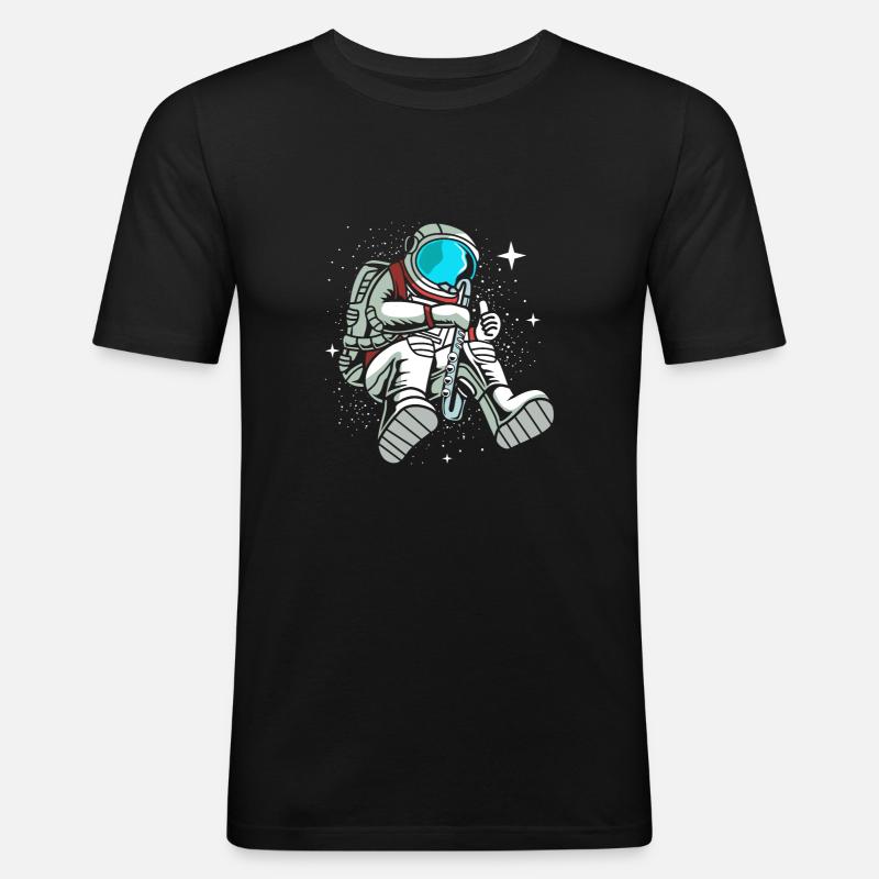 Klarinette - Männer Slim Fit T-Shirt - Schwarz