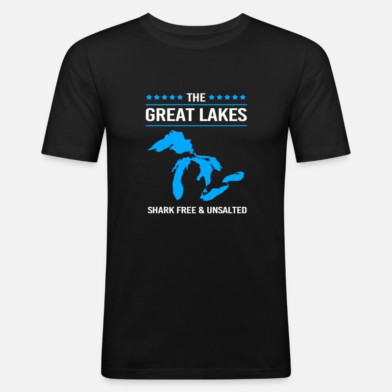 Great Lakes - Männer Slim Fit T-Shirt - Schwarz