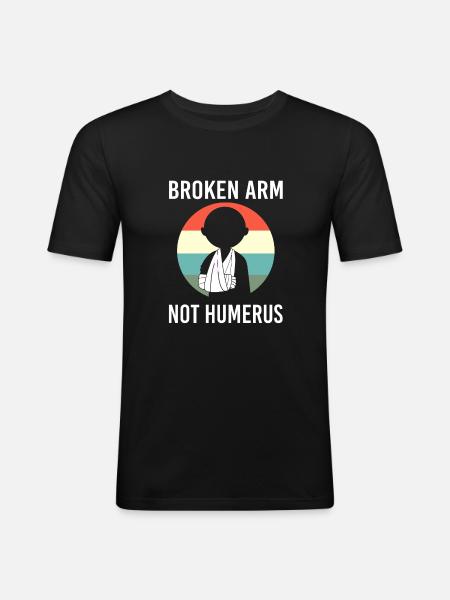 Broken Arm Bone Fracture - Men's Slim Fit T-Shirt - black