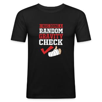 Gebrochener Arm Knochen Knochenbruch - Männer Slim Fit T-Shirt - Schwarz - Vorne - Nik (191cm)