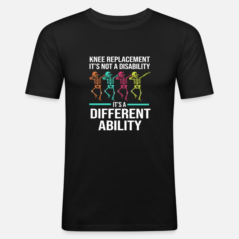 Knie Operation - Männer Slim Fit T-Shirt - Schwarz