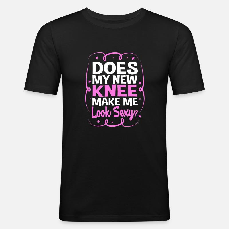 Knie Operation - Männer Slim Fit T-Shirt - Schwarz