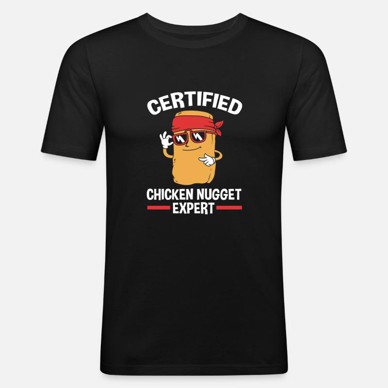 Chicken Nuggets - Männer Slim Fit T-Shirt - Schwarz