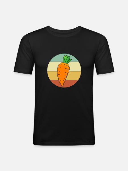 Carrot Vegetables - Men's Slim Fit T-Shirt - black
