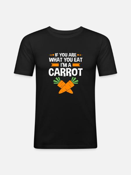 Carrot Vegetables - Men's Slim Fit T-Shirt - black