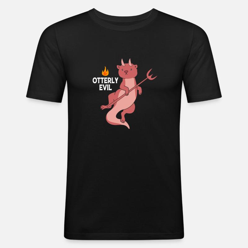 Otter - Männer Slim Fit T-Shirt - Schwarz