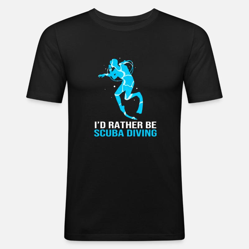 Tauchen - Männer Slim Fit T-Shirt - Schwarz