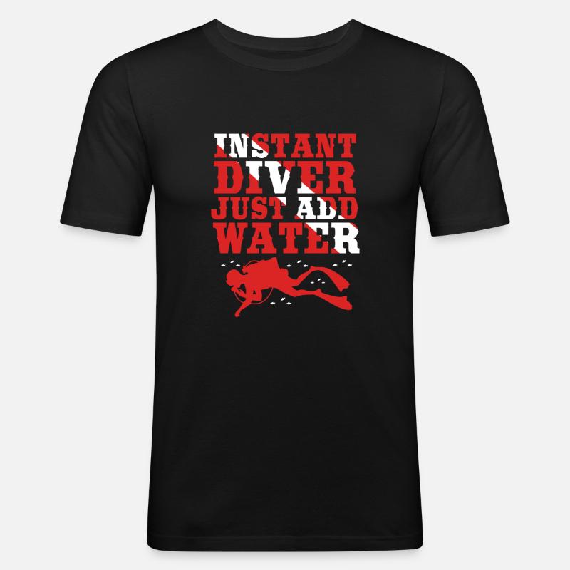 Tauchen - Männer Slim Fit T-Shirt - Schwarz