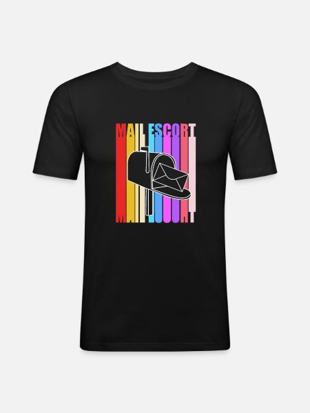 Postbote - Männer Slim Fit T-Shirt - Schwarz