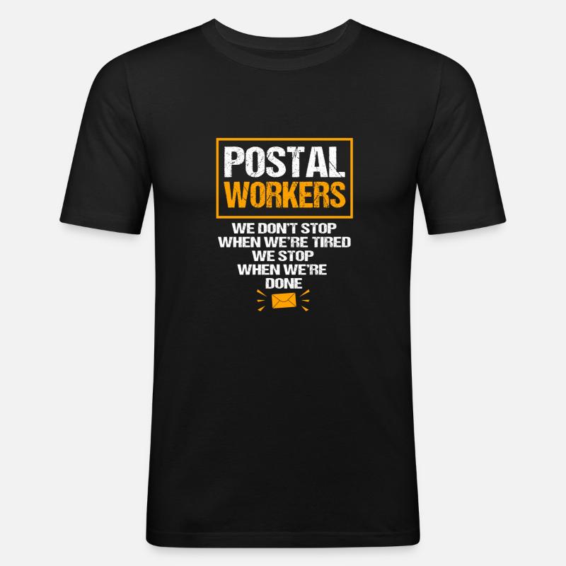 Postbote - Männer Slim Fit T-Shirt - Schwarz