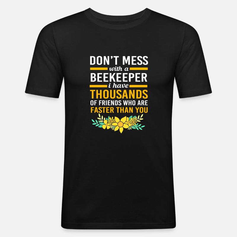 birøkter - Slim Fit T-skjorte for menn - svart