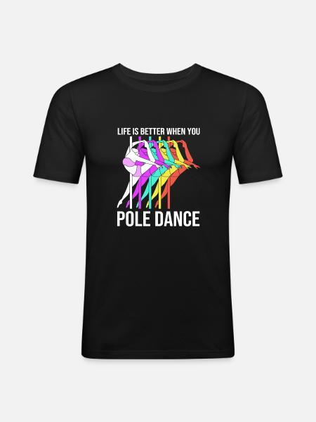 Pole Dance - Men's Slim Fit T-Shirt - black