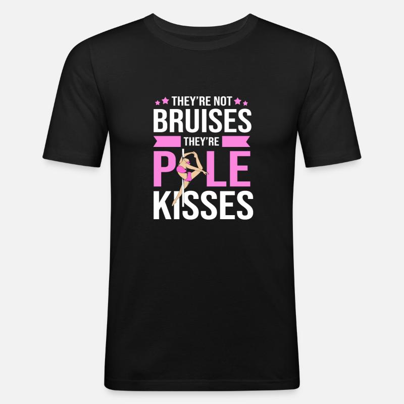 Pole Dance - Männer Slim Fit T-Shirt - Schwarz