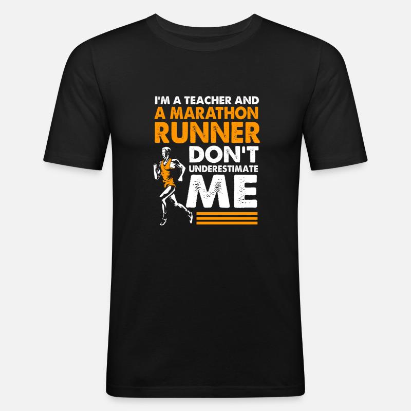 Marathon Marathonläufer - Männer Slim Fit T-Shirt - Schwarz