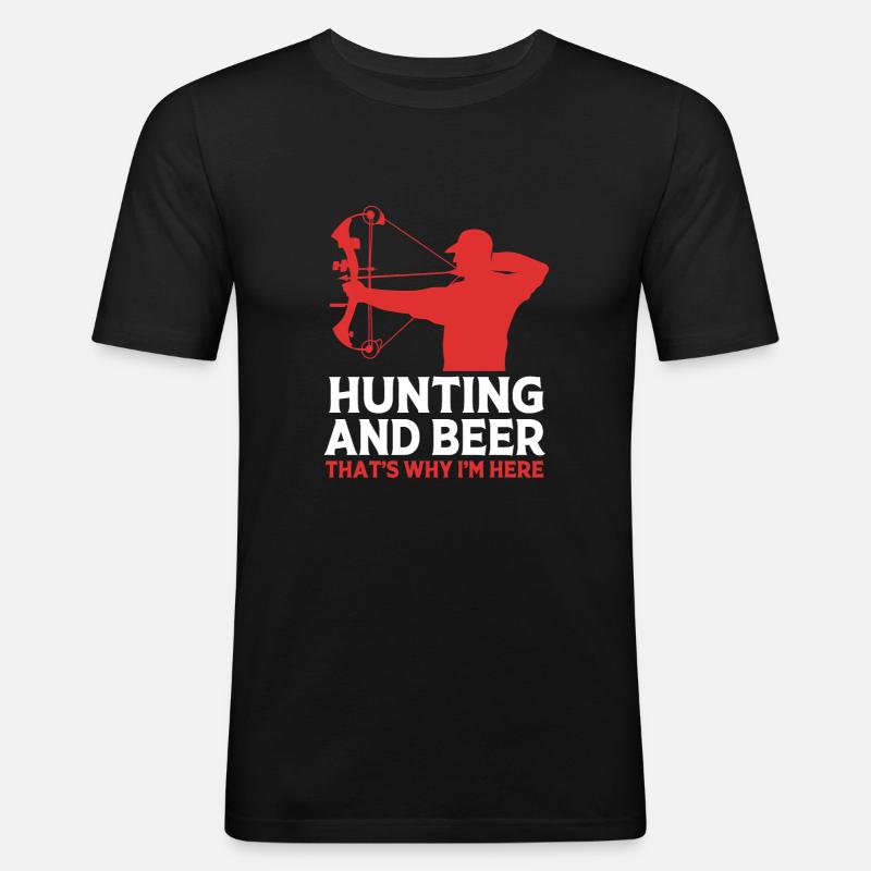 Jäger Jagen - Männer Slim Fit T-Shirt - Schwarz