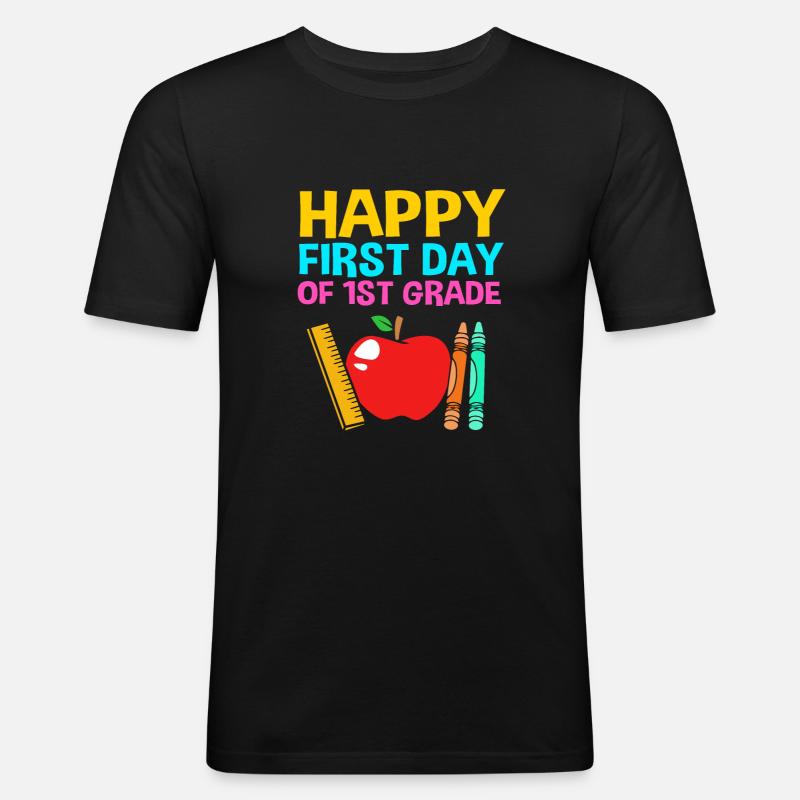 Erstklässler - Männer Slim Fit T-Shirt - Schwarz