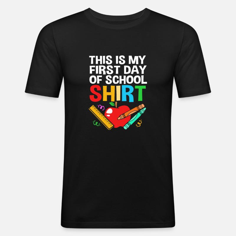 Erstklässler - Männer Slim Fit T-Shirt - Schwarz