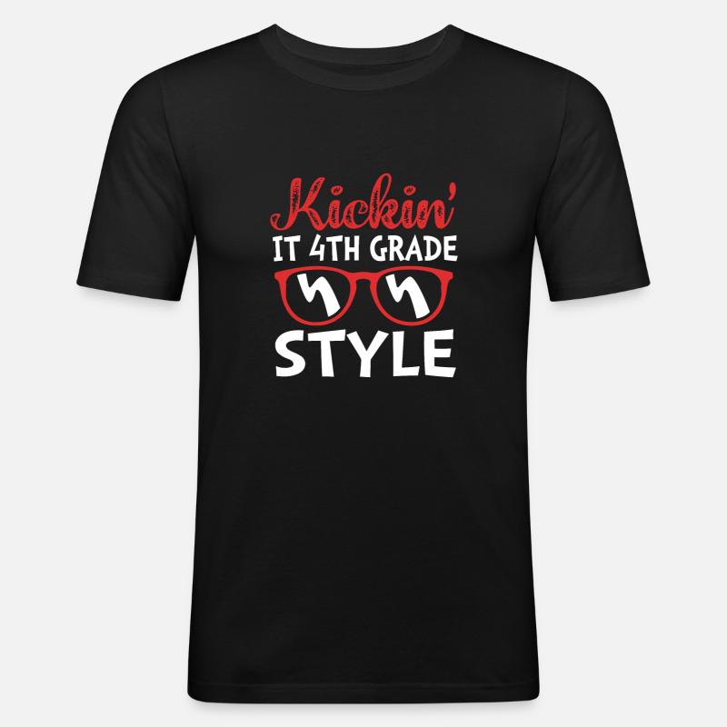 4. Klasse - Männer Slim Fit T-Shirt - Schwarz