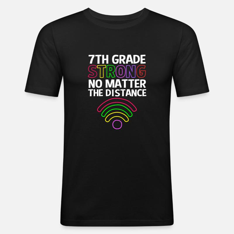 7. Klasse - Männer Slim Fit T-Shirt - Schwarz