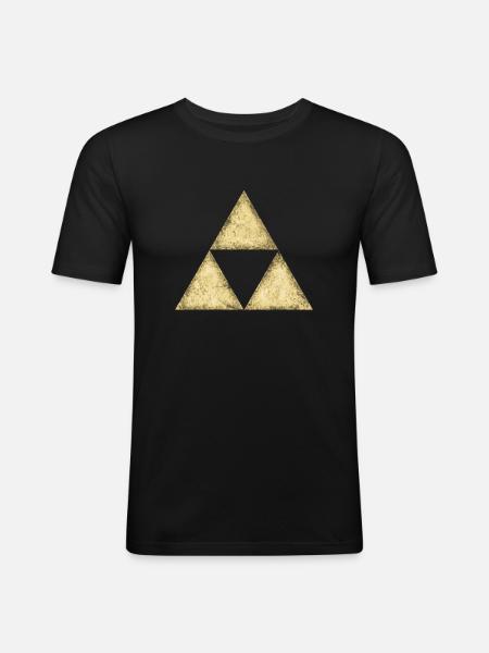 Triforce, Triangle, Triforce, Math, Geometry - Men's Slim Fit T-Shirt - black