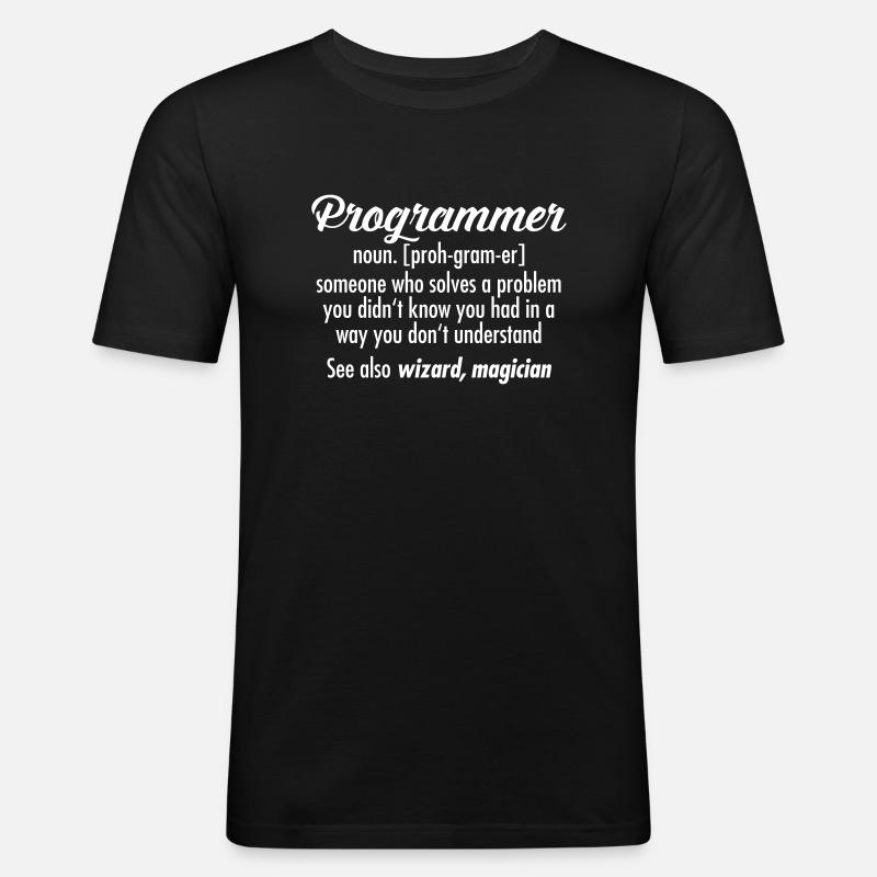 Programmer - Definition - Männer Slim Fit T-Shirt - Schwarz
