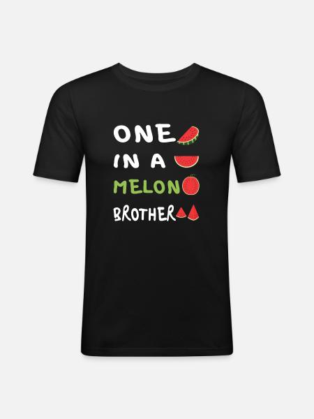 Einer in einer Melone - Männer Slim Fit T-Shirt - Schwarz