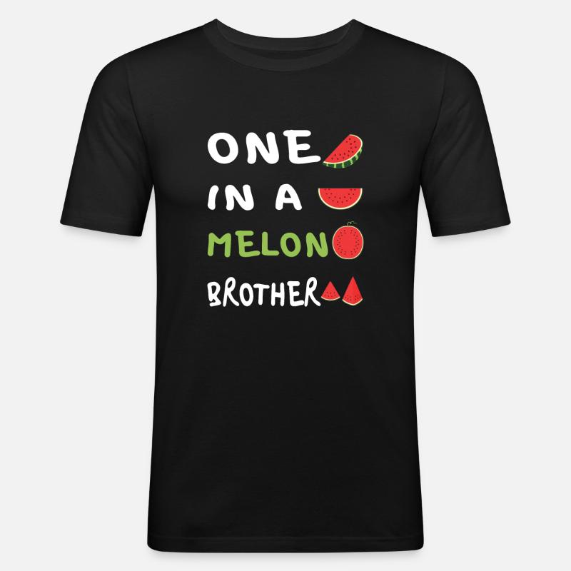 Einer in einer Melone - Männer Slim Fit T-Shirt - Schwarz