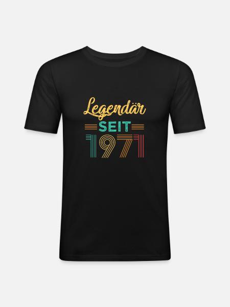 Legendär seit 1971 - Männer Slim Fit T-Shirt - Schwarz