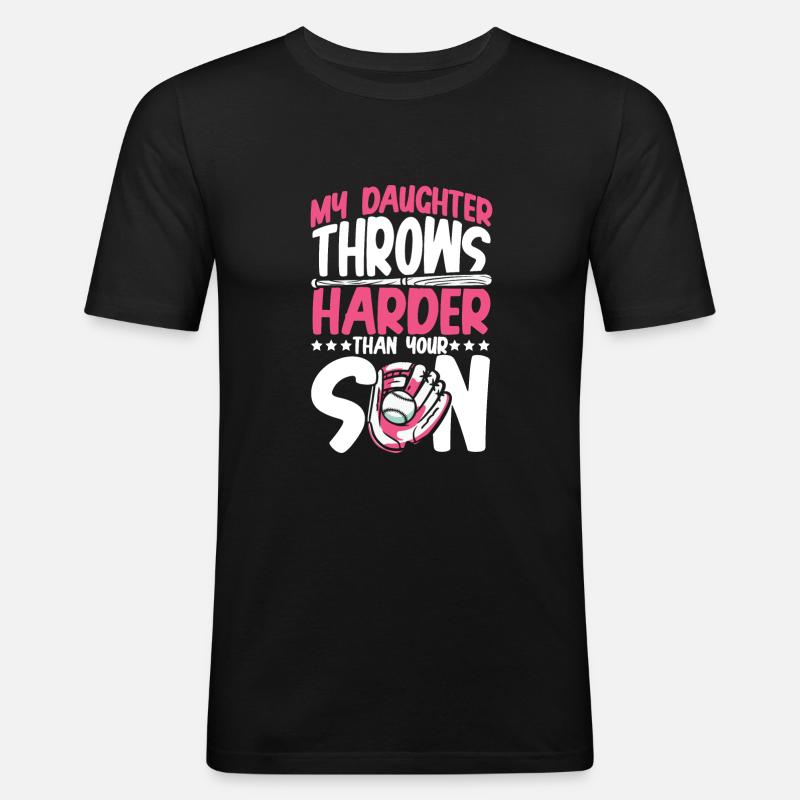 Tochter wirft hart - Männer Slim Fit T-Shirt - Schwarz