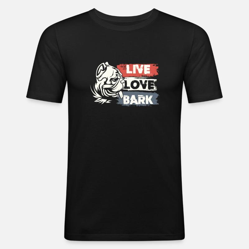 Lebe Liebe Belle - Männer Slim Fit T-Shirt - Schwarz