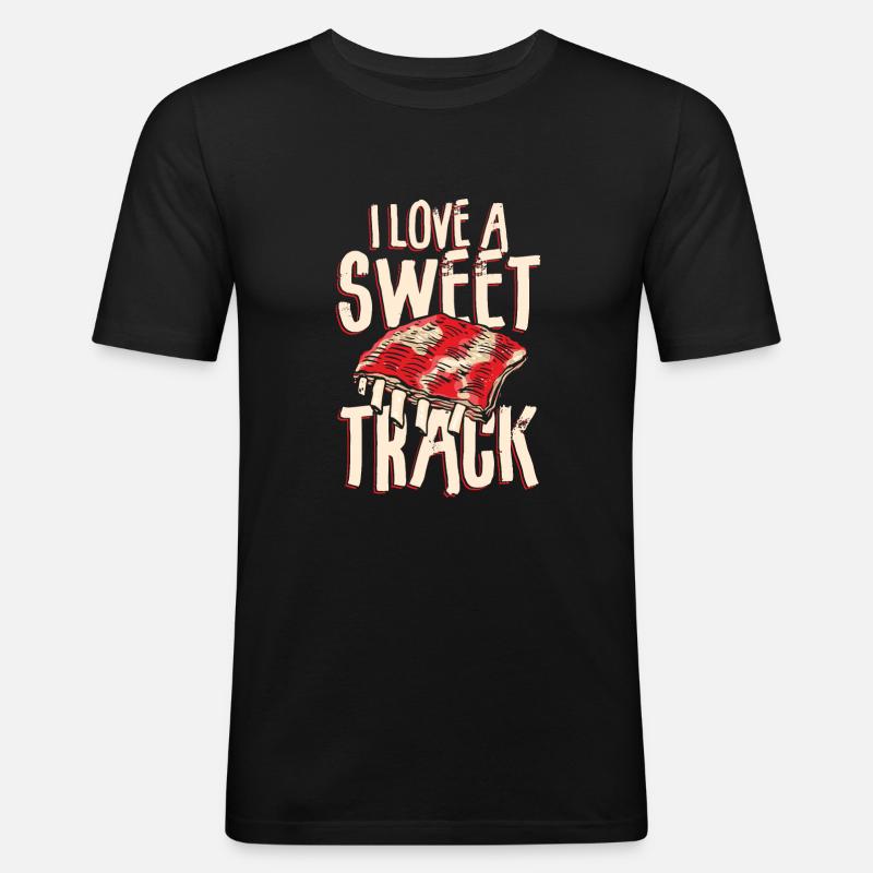 Süßer Track - Männer Slim Fit T-Shirt - Schwarz