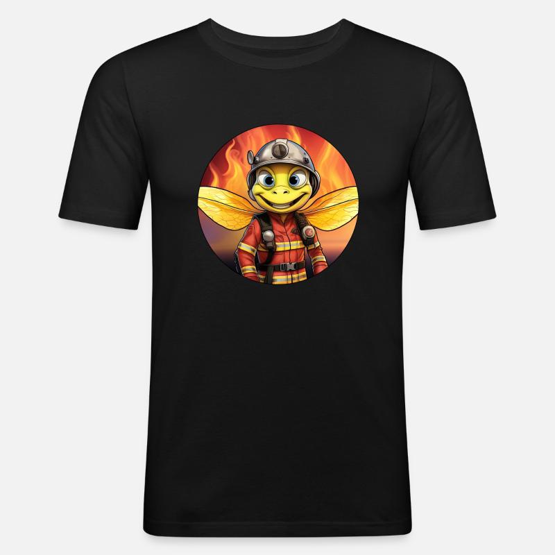 Fire brigade bees - Men's Slim Fit T-Shirt - black