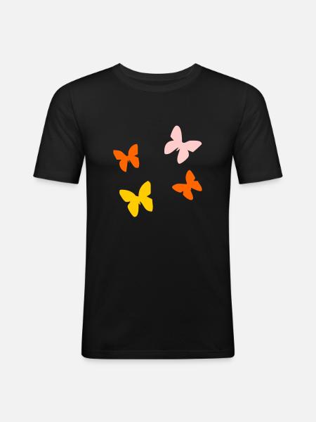 papillon - T-shirt près du corps Homme - noir